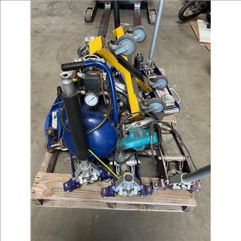 Pallet Of Tools - Ridgid Portable Pipe Threader, Makita Saw, And More