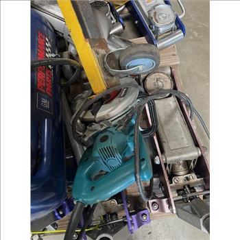Pallet Of Tools - Ridgid Portable Pipe Threader, Makita Saw, And More