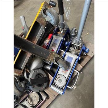 Pallet Of Tools - Ridgid Portable Pipe Threader, Makita Saw, And More