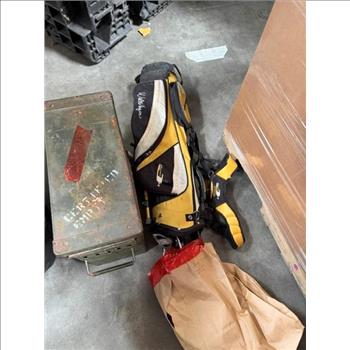 Pallet With End Tables, Golf Clubs, Tools And More