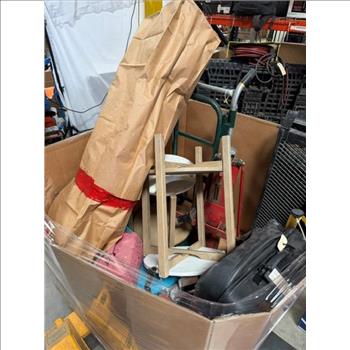 Pallet With End Tables, Golf Clubs, Tools And More