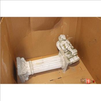 Pallet With Outdoor Concrete Statues, 2 Pieces