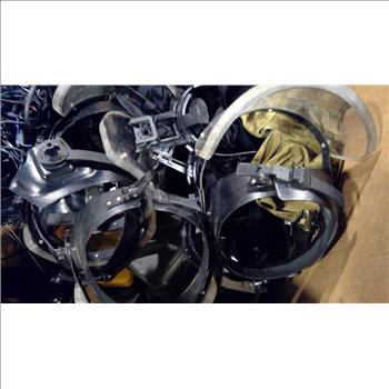 Pallet With Radio Equipment, Face Shields & Other Police Surplus, 30+ Pieces