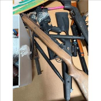 Pallet With Tools And Air Soft Rifles