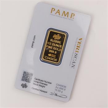 Pamp Suisse Fine Gold 1/2 Oz. Bar