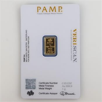 PAMP Suisse Fine Gold 1g Bar