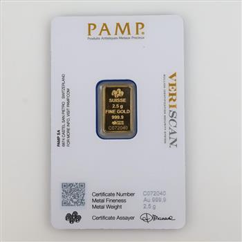 PAMP Suisse Fine Gold 2.5g Bar