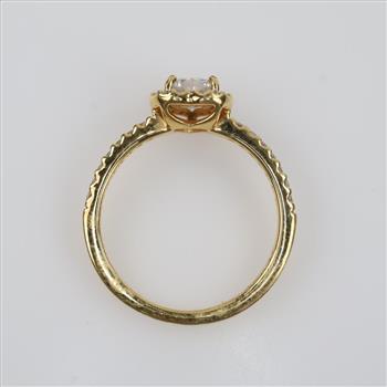 Pandora Elevated Heart Ring Silver & GP Clear Stones