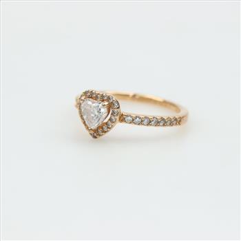 Pandora Gold Plated Sparkling Elevated Heart Ring