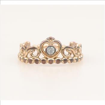 Pandora GP Princess Tiara Crown Clear Stone  Ring