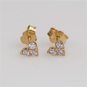 Pandora GP Triple Stone Heart Stud Earrings