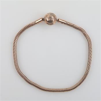 Pandora Moments 14kt Rose GP Snake Chain Bracelet