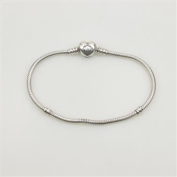 Pandora Moments Sterling Silver Heart Clasp Bracelet