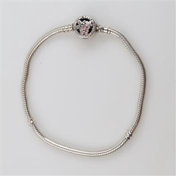 Pandora Moments Sterling Silver Poetic Blooms Snake Chain Bracelet