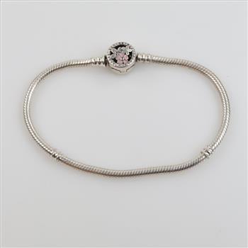 Pandora Moments Sterling Silver Poetic Blooms Snake Chain Bracelet