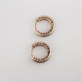 Pandora Pave Heart Hoop Earrings