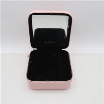 Pandora Pink Square Zippered Travel Jewelry Box
