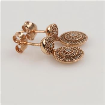 Pandora Radiant Elegance Rose GP Drop Earrings