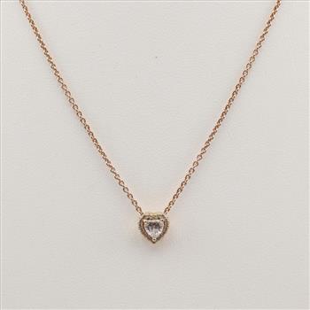 Pandora Rose GP Clear Stone Sparkling Heart Collier Necklace