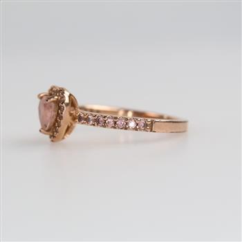 Pandora Rose GP Sparkling Elevated Heart Pink Stone Ring