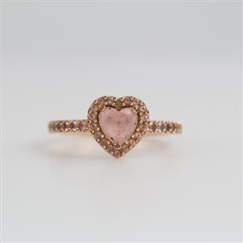 Pandora Rose GP Sparkling Elevated Heart Pink Stone Ring
