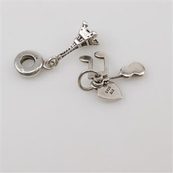 Pandora Silver Charms, 2 Pieces