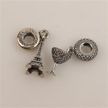 Pandora Silver Charms, 2 Pieces
