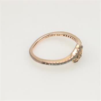 Pandora Silver GP Clear Stone Sparkling Wishbone Heart Ring