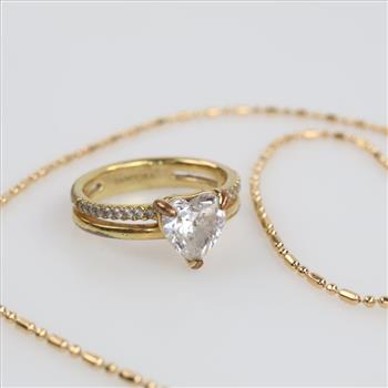 Pandora Silver GP Ring and Fashion Necklace , 2 Pieces