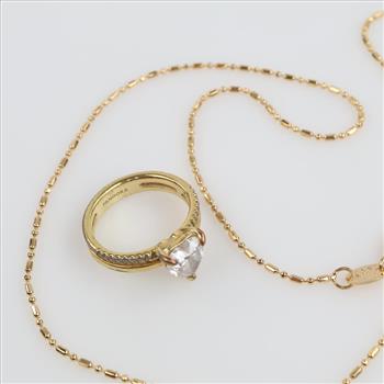 Pandora Silver GP Ring and Fashion Necklace , 2 Pieces
