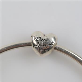 Pandora Silver Mom Window Heart Charm Bracelet, 2 Items