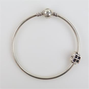 Pandora Silver Mom Window Heart Charm Bracelet, 2 Items