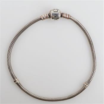 Pandora Silver Moments Barrel Clasp Snake Chain Bracelet