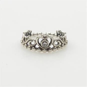 Pandora Silver Princess Tiara Crown Ring