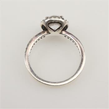 Pandora Silver Round Sparkle Halo Ring