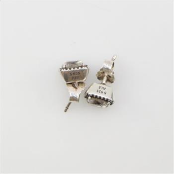 Pandora Silver Square Sparkle Halo Stud Earrings