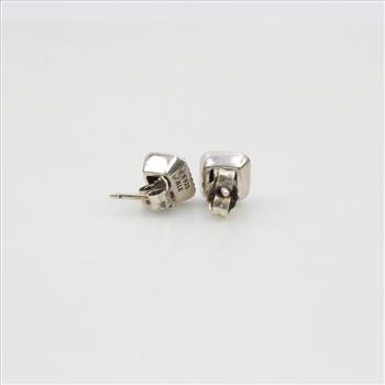 Pandora Silver Square Sparkle Halo Stud Earrings