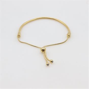 Pandora Snake Chain GP Over Silver CZ Accent Slider Bracelet