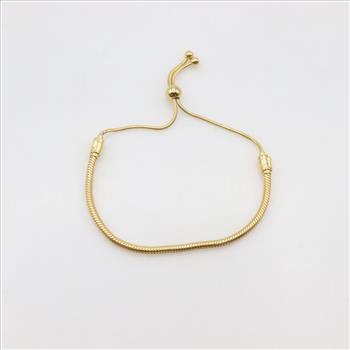 Pandora Snake Chain GP Over Silver CZ Accent Slider Bracelet