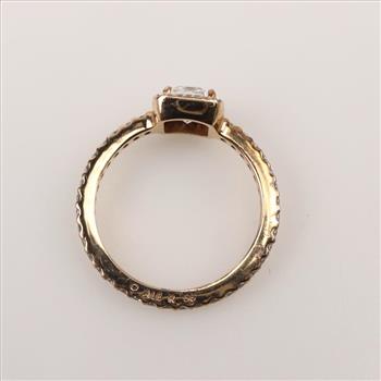 Pandora Sterling Silver 18kt GP Square Sparkle Halo Ring