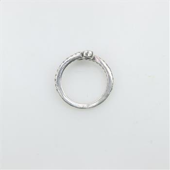 Pandora Sterling Silver 2 Sparkling Hearts Clear Stone Ring