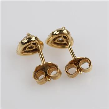 Pandora Sterling Silver And Gold Plated Sparkling Elevated Heart Stud Earrings