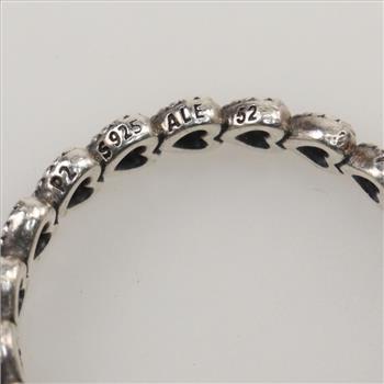 Pandora Sterling Silver Band Of Hearts Ring