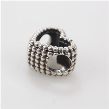 Pandora Sterling Silver Beaded Heart Charm 2.98g