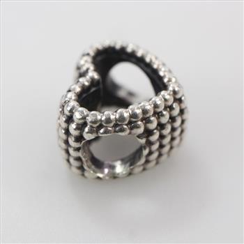 Pandora Sterling Silver Beaded Heart Charm 2.98g
