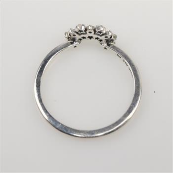 Pandora Sterling Silver Celestial Blue Sparkling Moon Ring