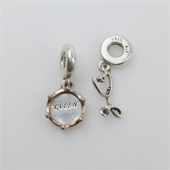 Pandora Sterling Silver Charm, 2 Pieces