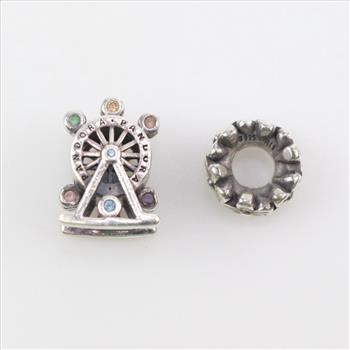 Pandora Sterling Silver Charm , 2 Pieces