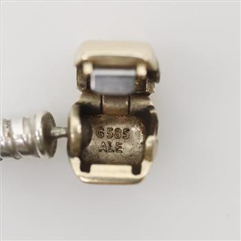 Pandora Sterling Silver Charm Bracelet With 14kt Gold Clasp