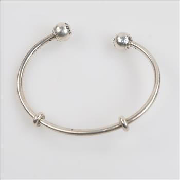 Pandora Sterling Silver Charm Cuff Bracelet